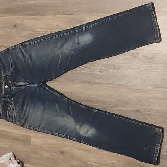 Men's Levi's waist 34 length 30 dark blue with faded center - Picture 1 of 6